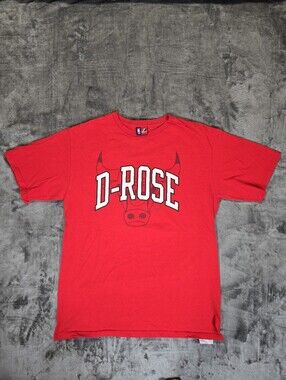Vintage Y2K Derrick Rose D-Rose Chicago Bulls T Shirt Size Large Red